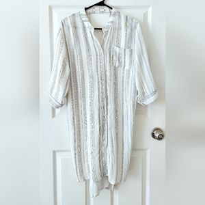 Ellison Twist-Back Woven Button Down Tunic